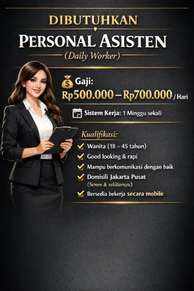 DIBUTUHKAN
PERSONAL ASISTEN