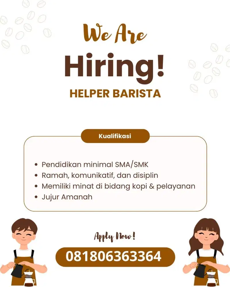 Dicari Helper Barista