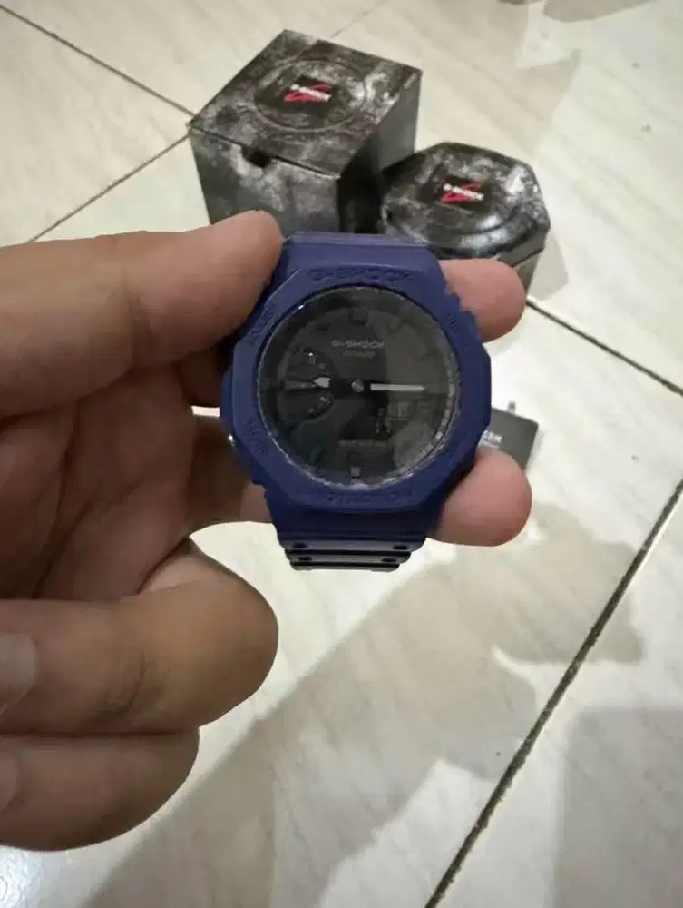 Casio G-Shock GA-2100-2ADR Blue FULLSET LIKENEW Pemakaian 1 Minggu