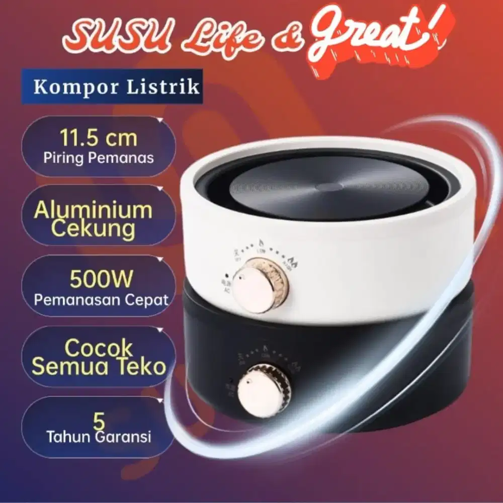 Kompor Kompor Listrik Mini Portable 500W Multifungsi & Hemat Daya