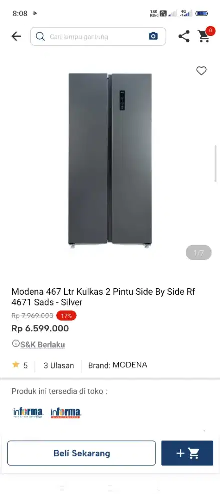 Modena kulkas 2 pintu bisa cicilan tanpa dp pakai indodana paylater