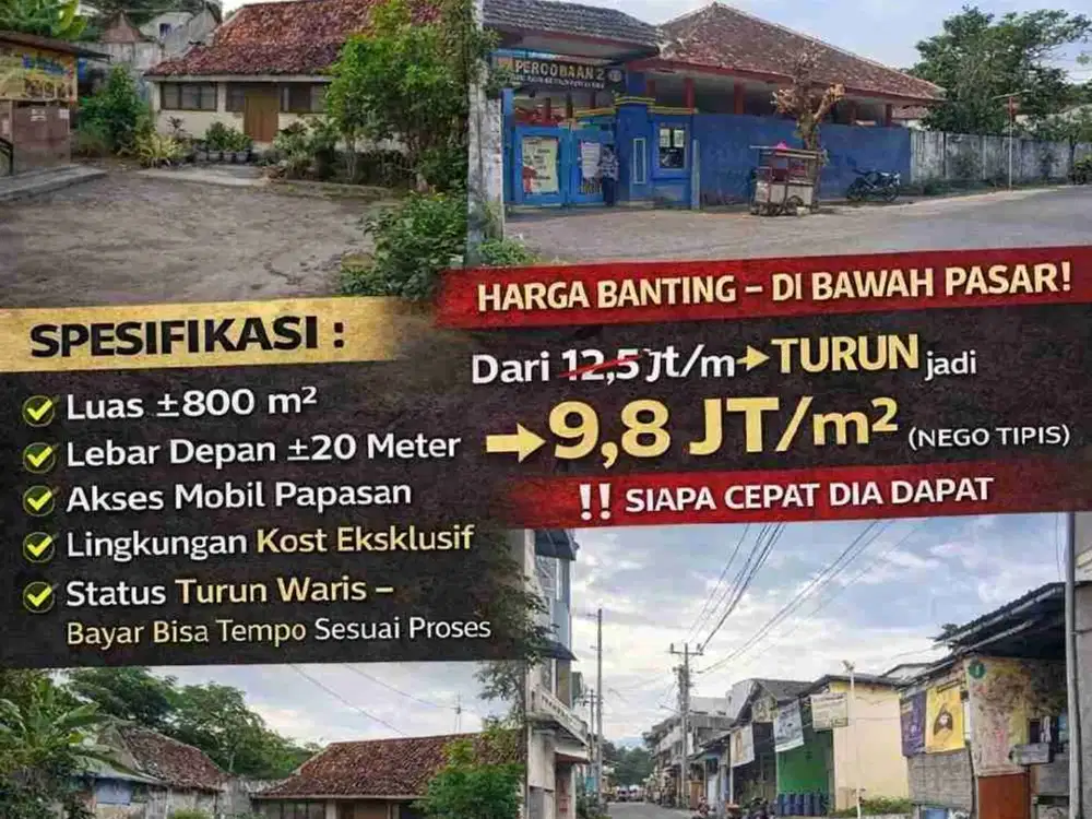 DIJUAL TANAH PREMIUM RING 1 UGM – JARANG ADA, JALAN KAKI KE KAMPUS!
