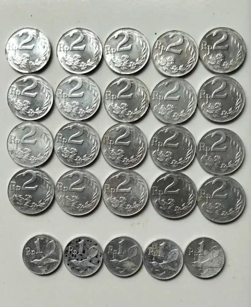 25 keping 1 dan 2 rupiah