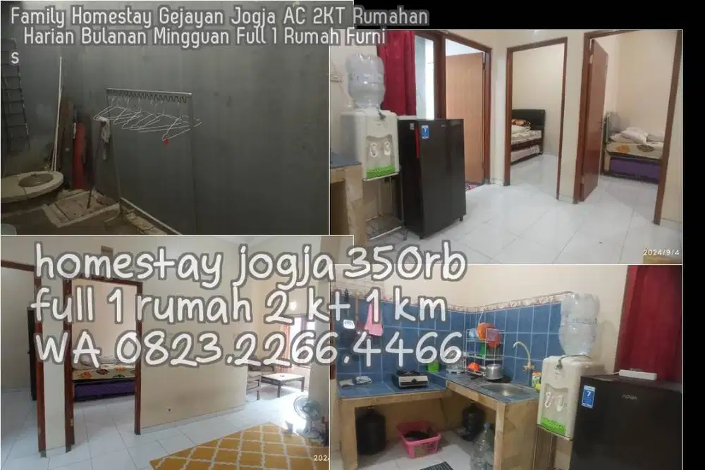 Family Homestay Gejayan Jogja AC 2KT Rumahan  Harian Bulanan Mingguan