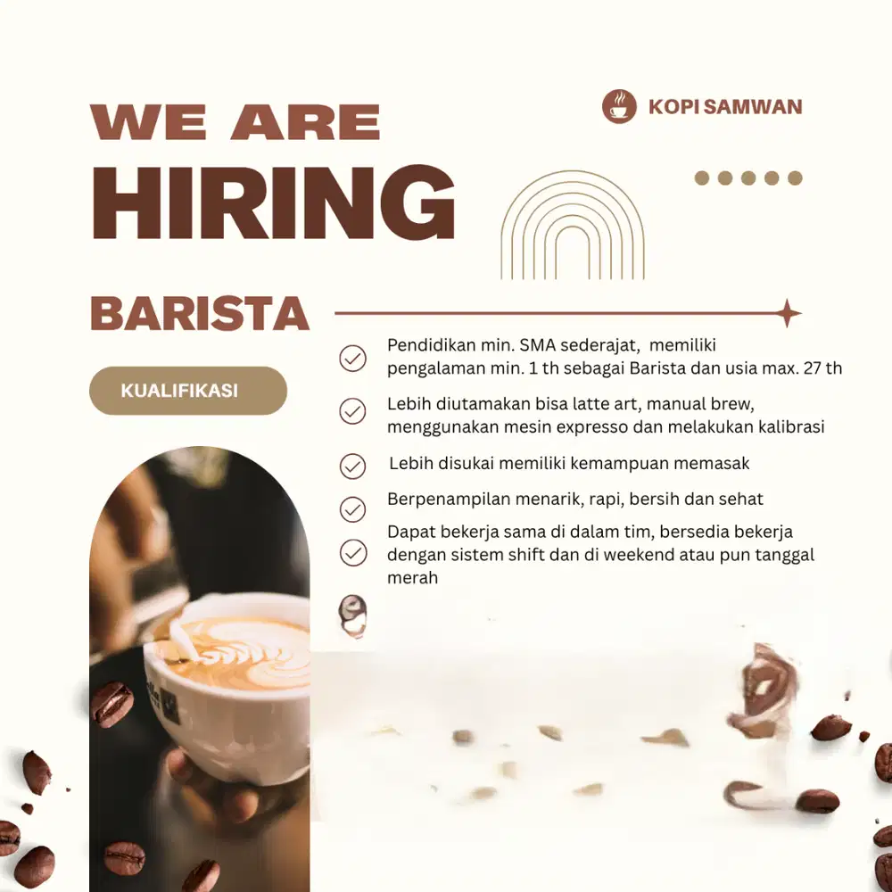 Barista Cafe Kopi Samwan