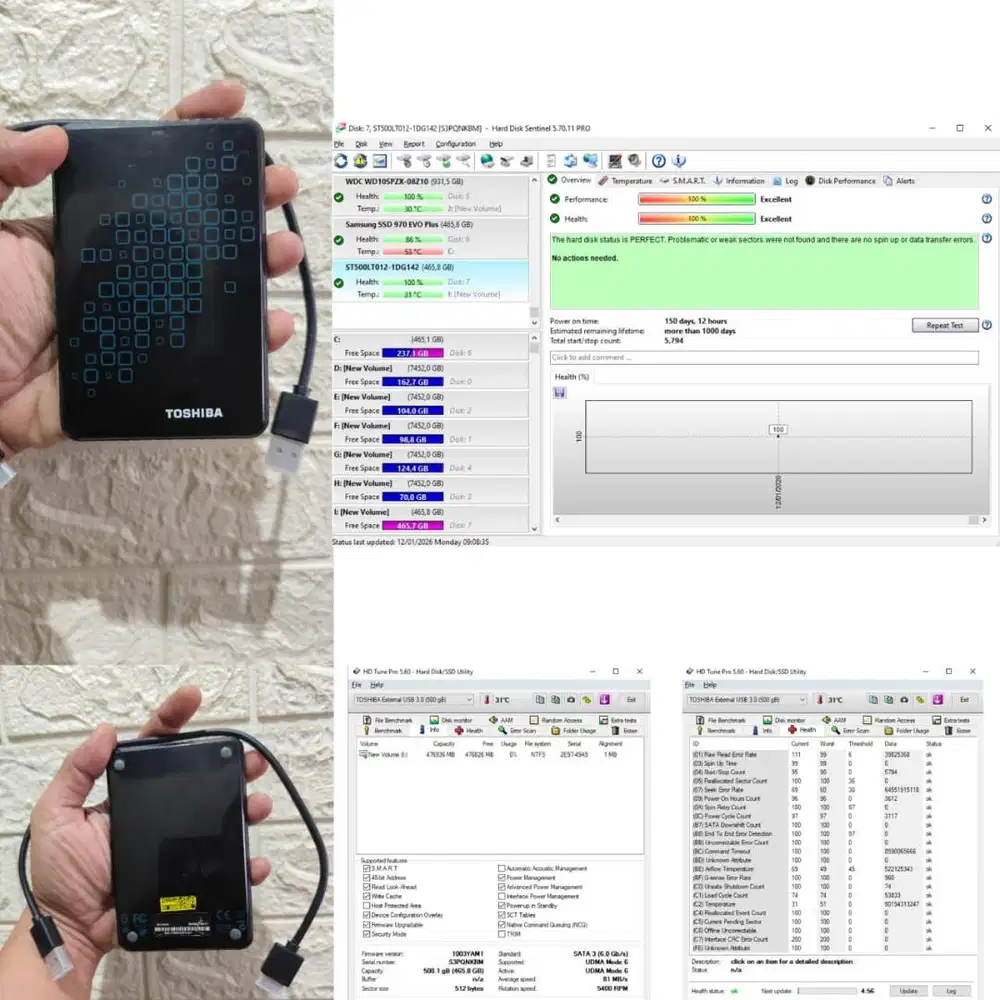 HDD External 500GB USB 3.0 (Sentinel 100/100)