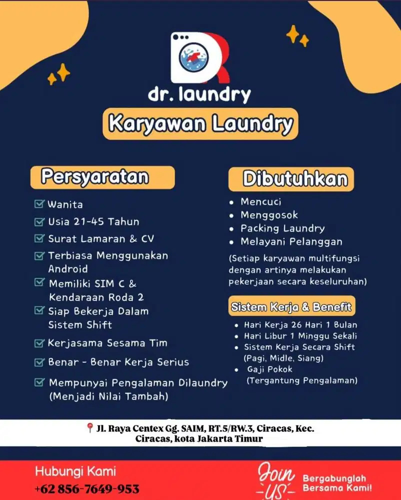 LOWONGAN KERJA – KARYAWAN LAUNDRY