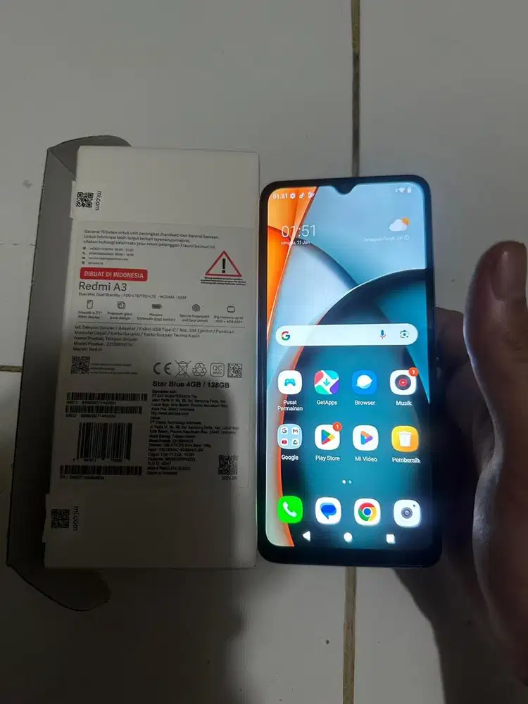xiaomi Redmi A3 Blue 4/128GB Resmi Mulus Lengkap