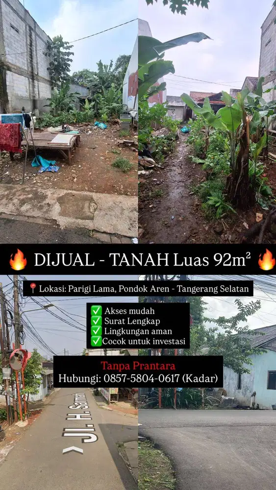 DIJUAL CEPAT - TANAH Luas 92m²