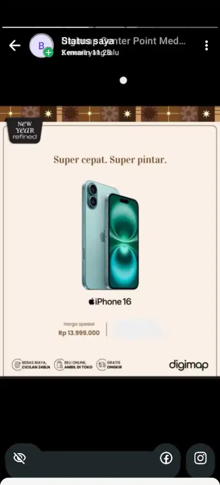Krrdit Iphone 16 128gb, Cicilan Hanya dengan KTP