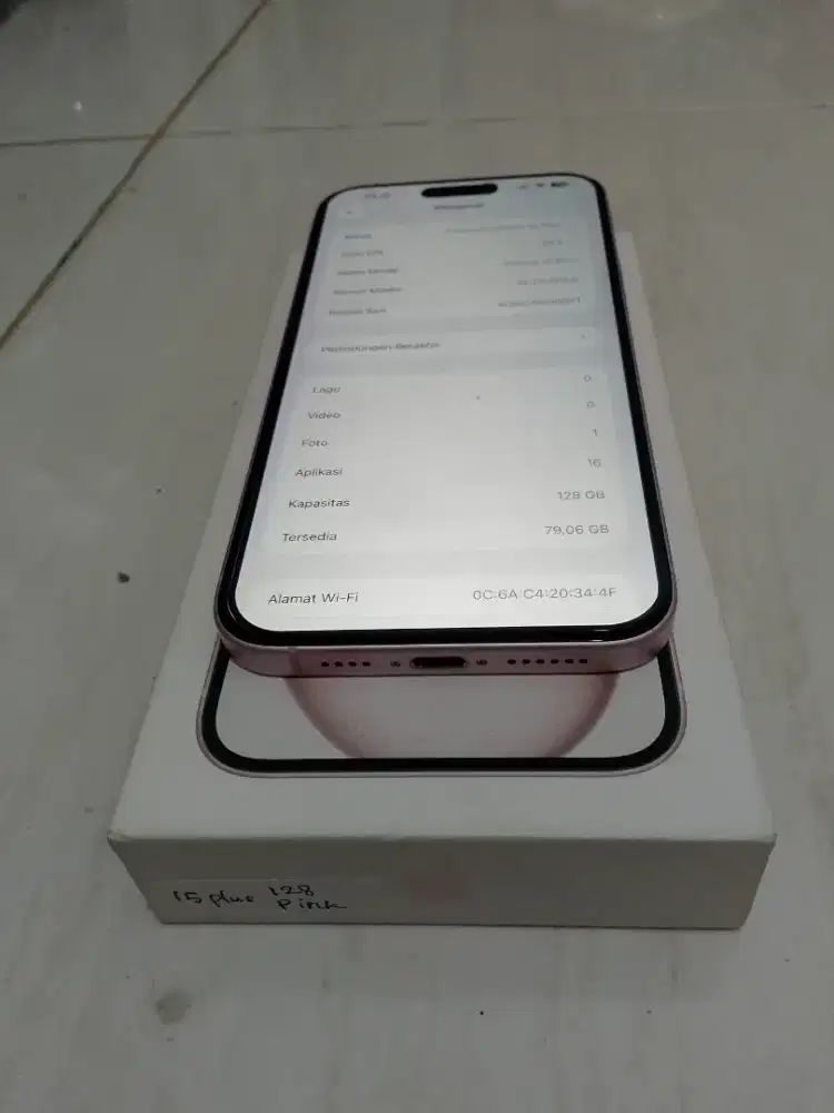 Iphone 15Plus 128gb Pink Ibox second cewe no garansi
