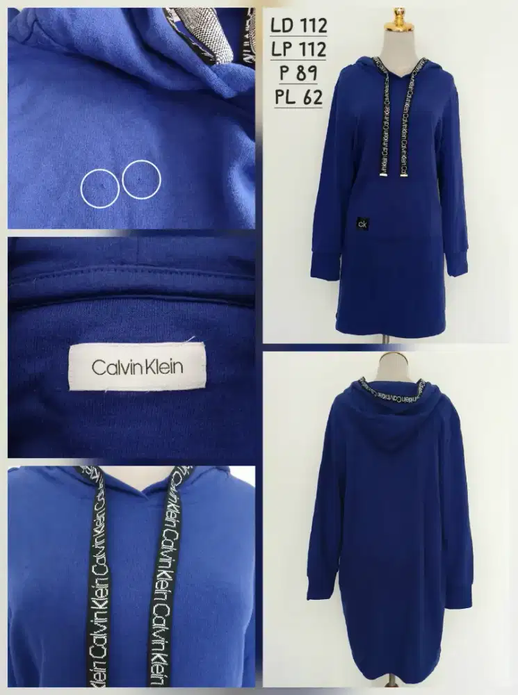 Baju terusan dress hoodie Calvin Klein size XL, preloved