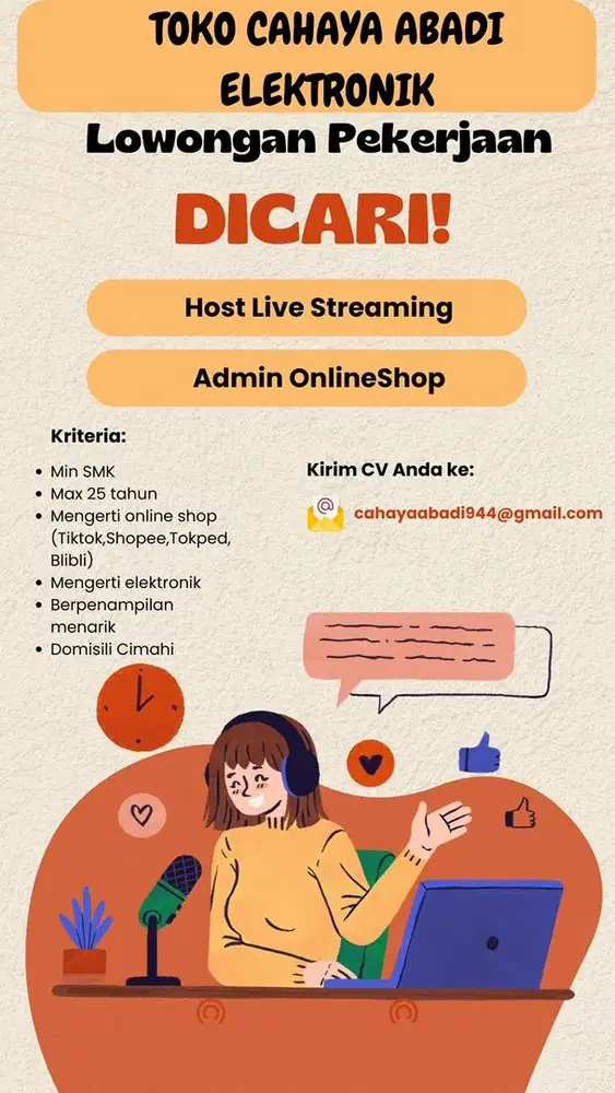 LOKER untuk Host Live Medsos