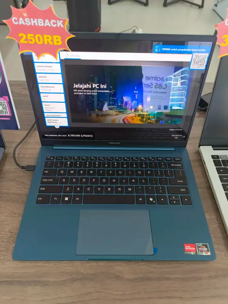 Kredit laptop Advan ryzen 5 1502 tanpa DP dan ADM