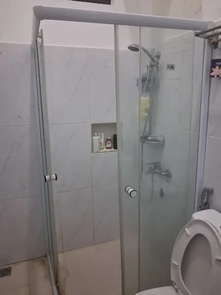 Tidy cubicle shower