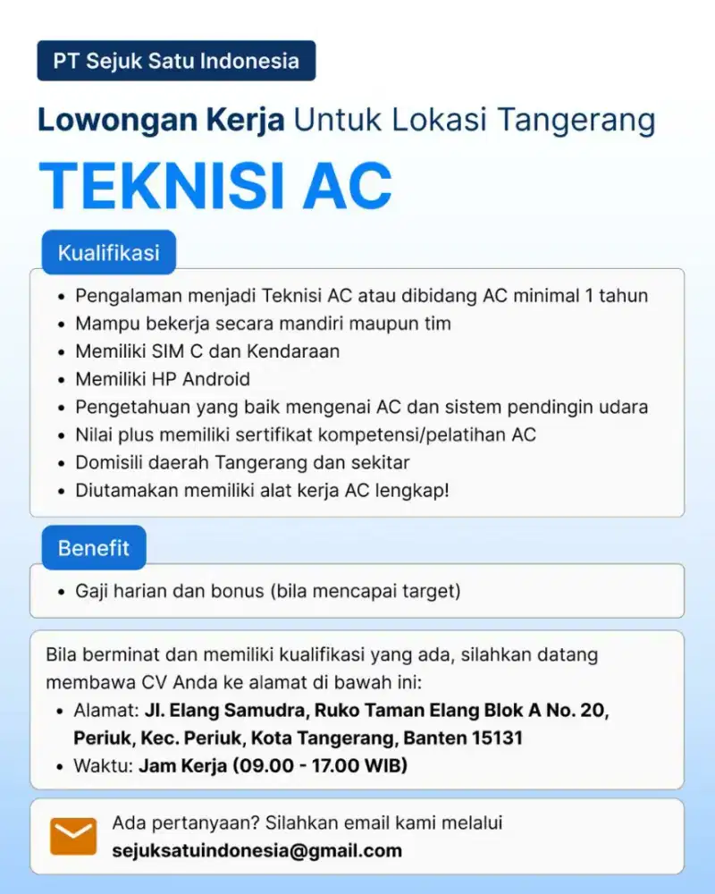 Teknisi AC Berpengalaman