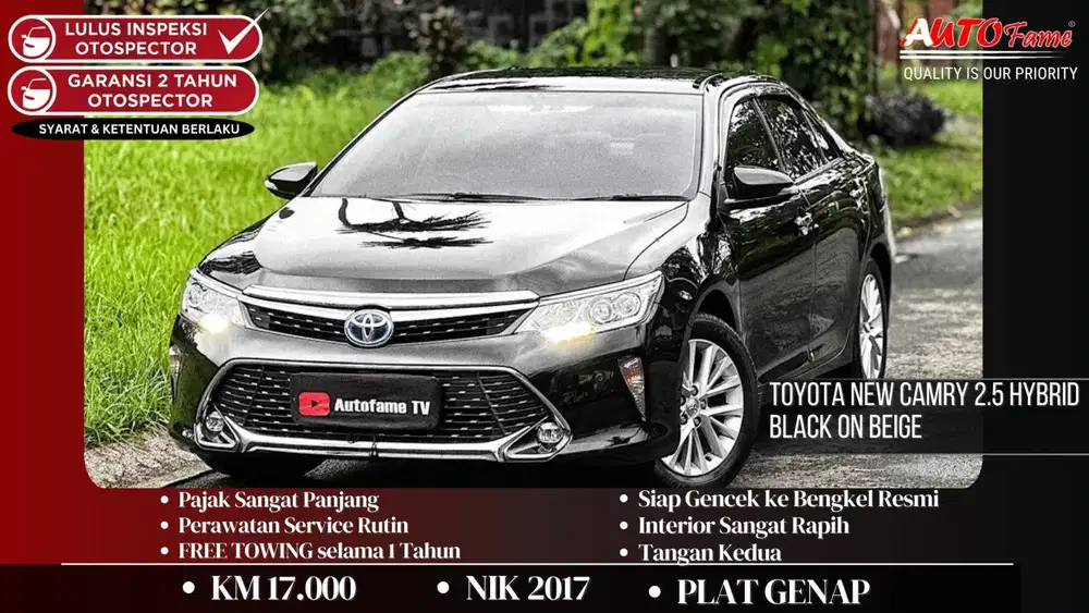 KM 17RB Toyota New Camry 2.5 Hybrid PEMK 2018 Black On Beige NIK 2017