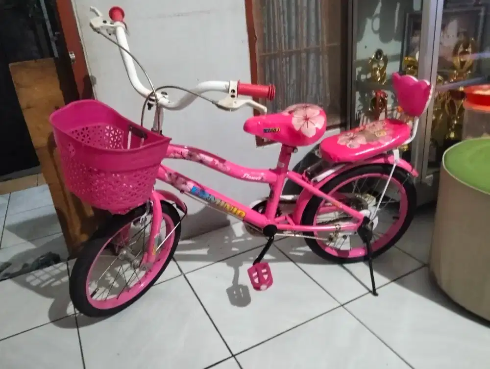 Jual sepeda bekas cewek uk16 inci merk erminio siap pakai Cijantung