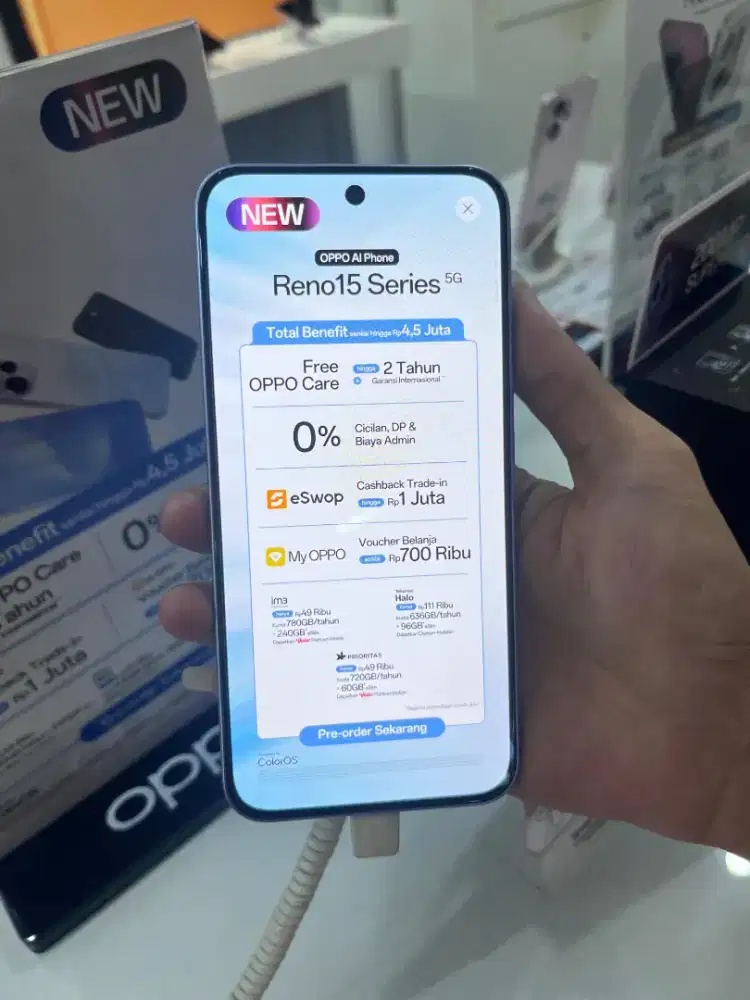 PREORDER OPPO RENO 15 SERIES CUMA DP 200 DAPAT BENEFIT 4,5JT