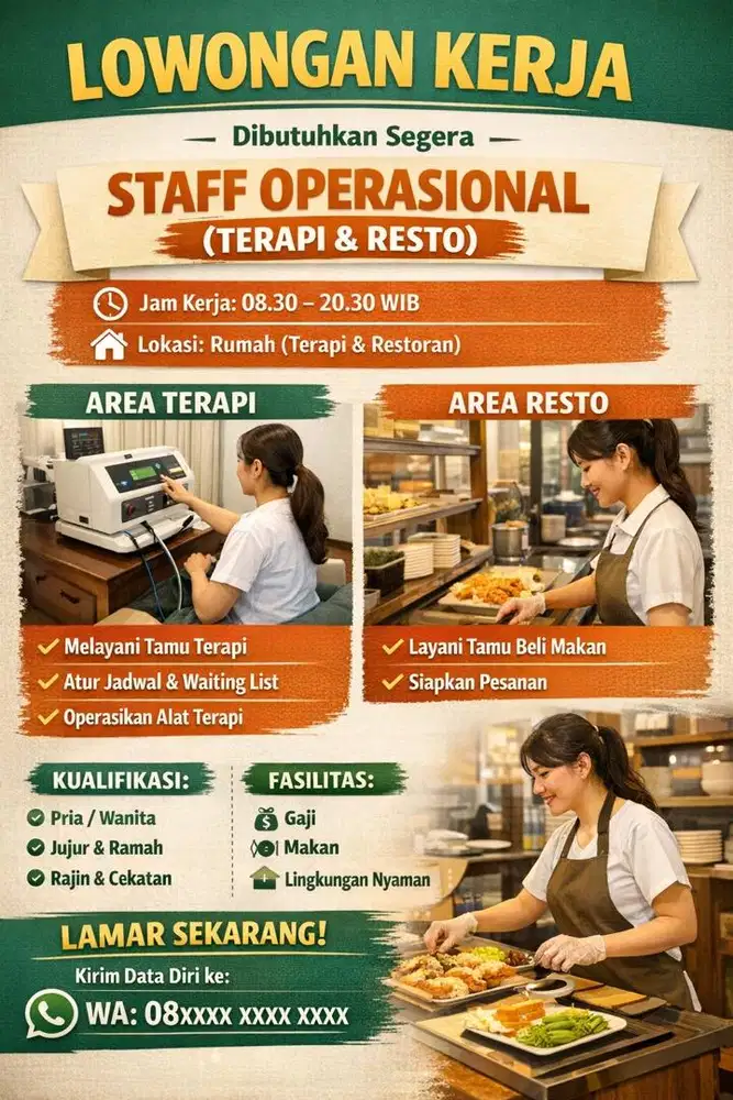 Staff Restoran & Admin Terapi