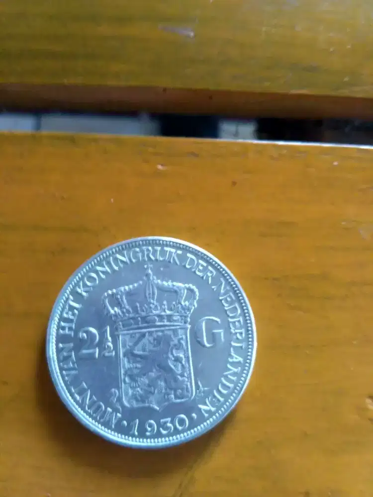 Dijual cpt 1 koin 2,5 gulden perak antiq Ori kak