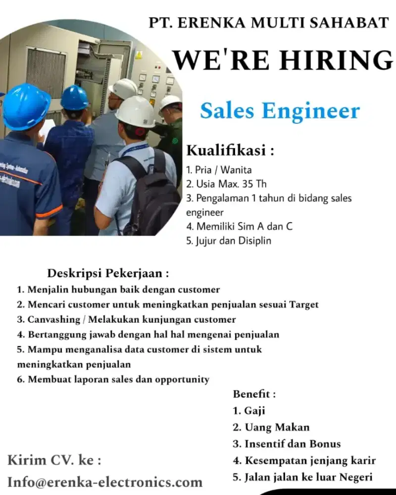 Lowongan kerja Sales engineer