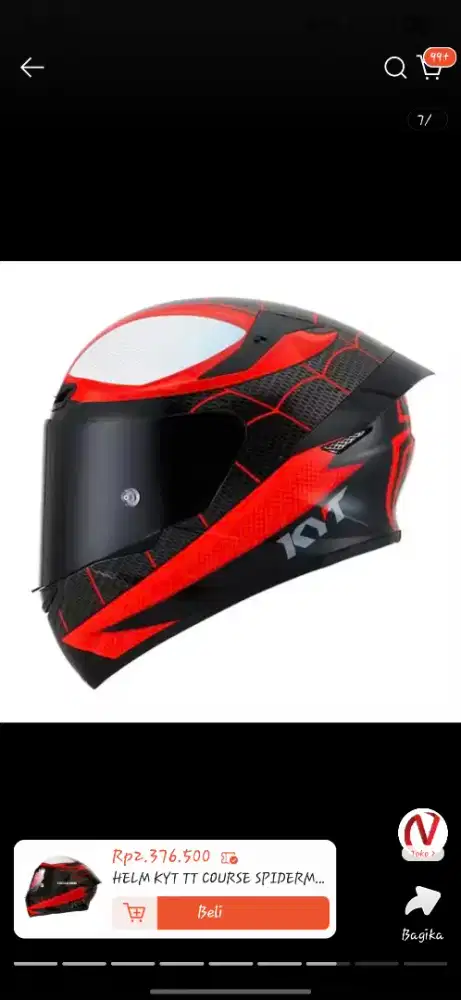 HELM KYT TT COURSE SPIDERMAN LIMITED EDITION KYT TTC SPIPERMAN ORIGINA