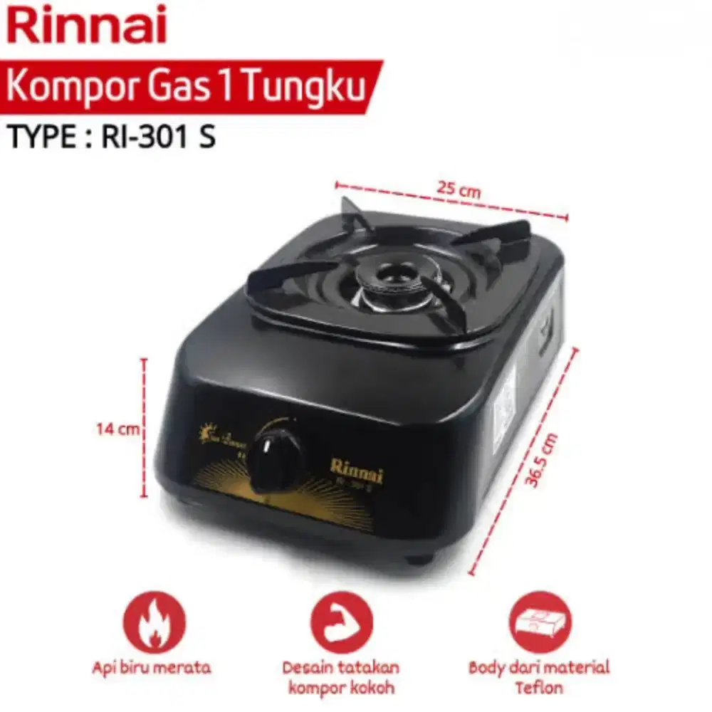 Kompor Gas 1 Tungku Rinnai 301S