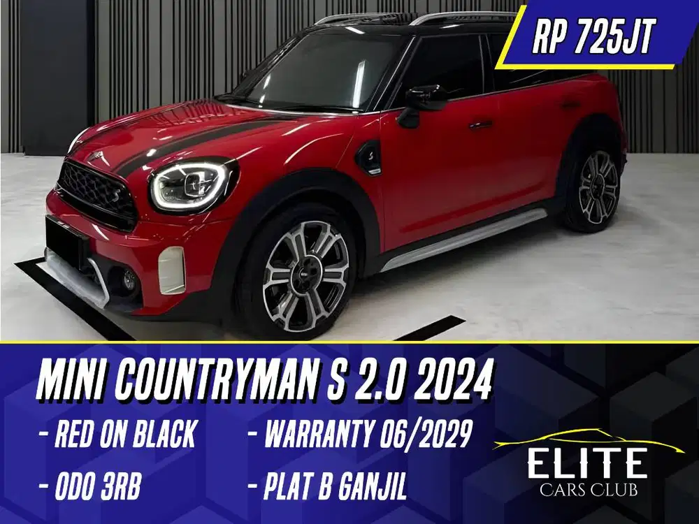 Mini Countryman S 2.0 2024 NIK 2023 Red on Black Merah