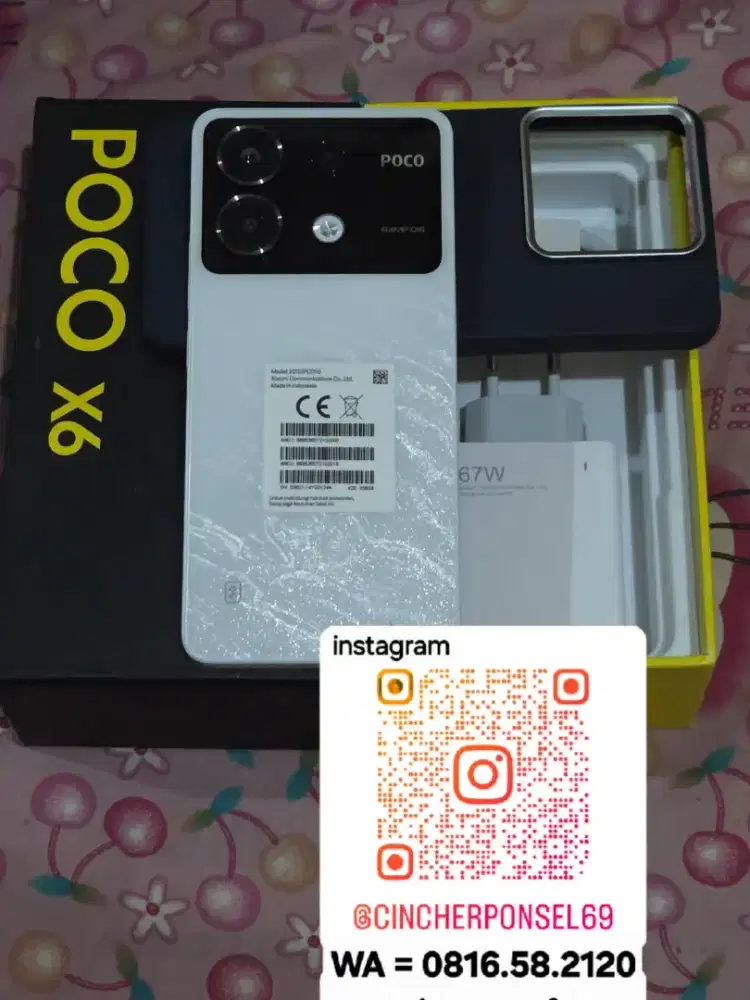 Jual hp mulus POCO X6 5g 12/256 grs sampai juli 2026 likeNEW putih