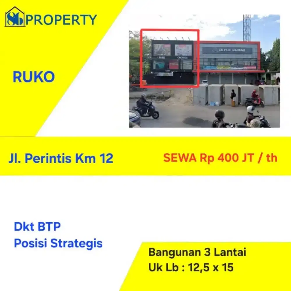 Disewakan ruko gandeng perintis km samping gerbang BTP
