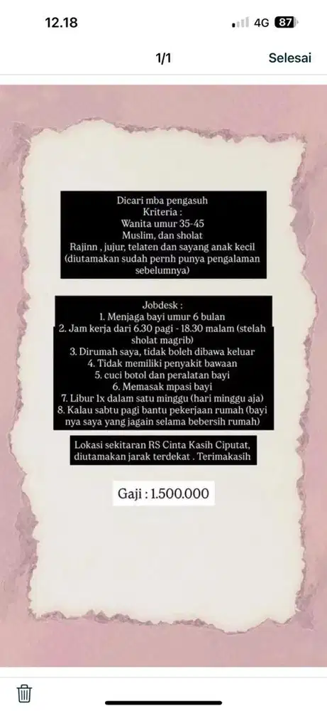 Pengasuh Bayi 6 bulan