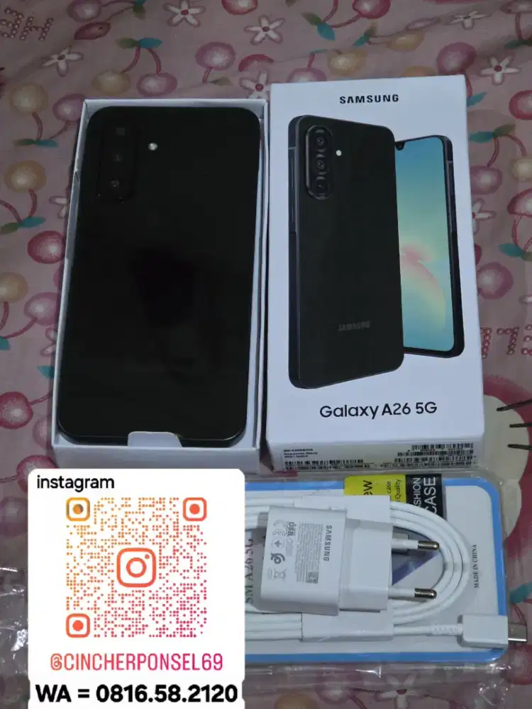 Jual hp siap pakai samsung A26 5g 8/256 likenew istimewa free ADAPTOR