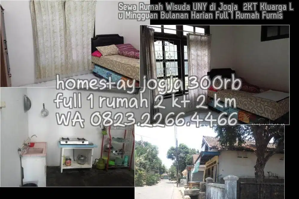 Sewa Rumah Wisuda UNY di Jogja  2KT Kluarga Lu Mingguan Bulanan Harian