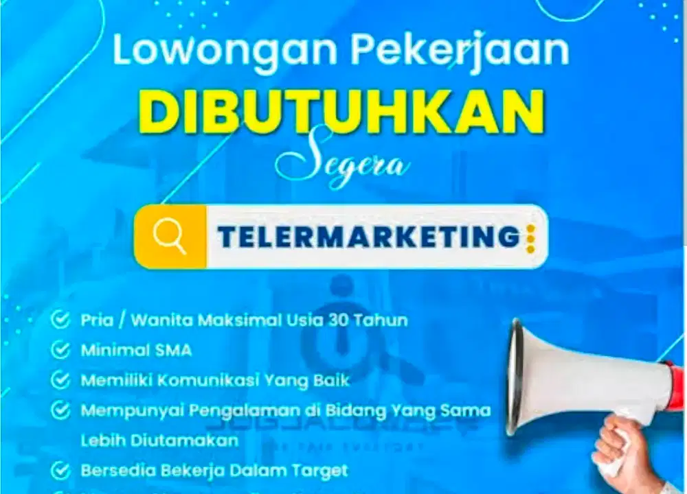 LOWONGAN PEKERJAAN TELEMARKETING ALL BANK