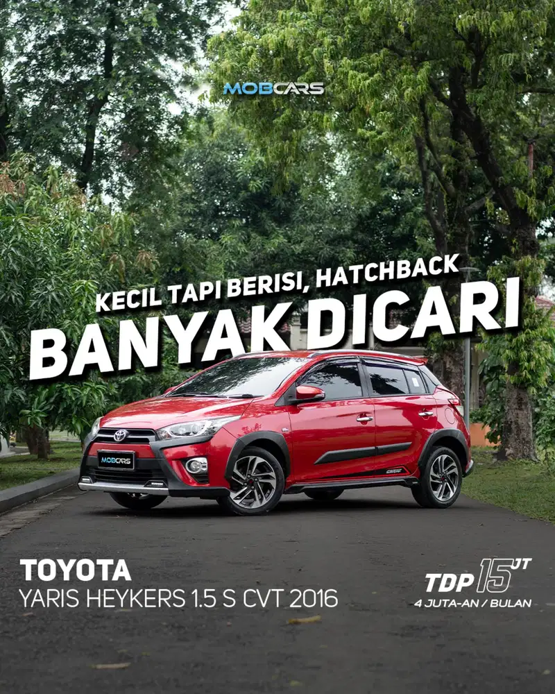 ANGSURAN 4 JUTAAN !!! YARIS HEYKERS 1.5 S CVT MATIC 2016 MERAH