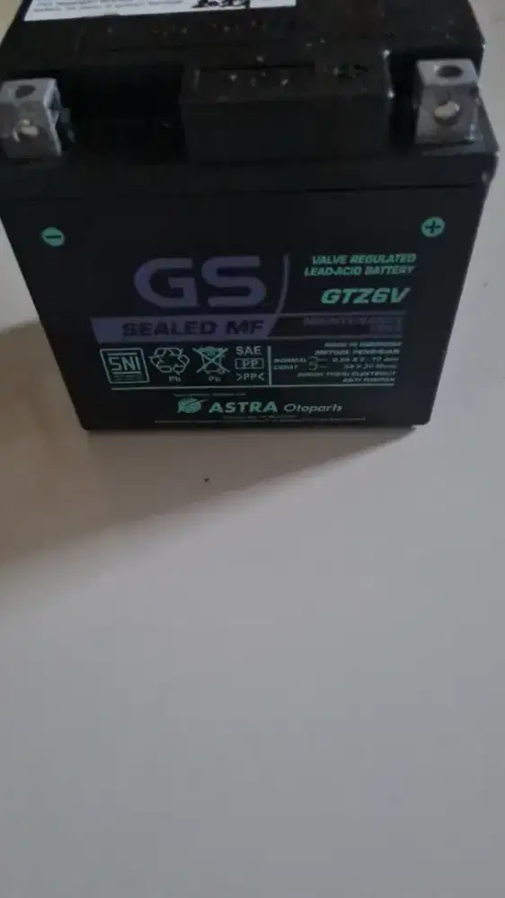 Dijual aki GS dari baru belum pernah dipakai, masih baru