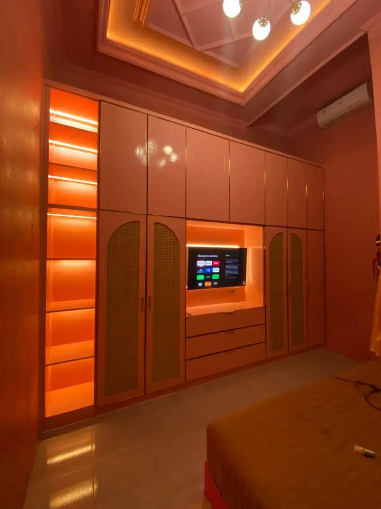 CUSTOM WARDROBE FULL PLAFON HARGA PERMETER FINISHING CAT DUCO