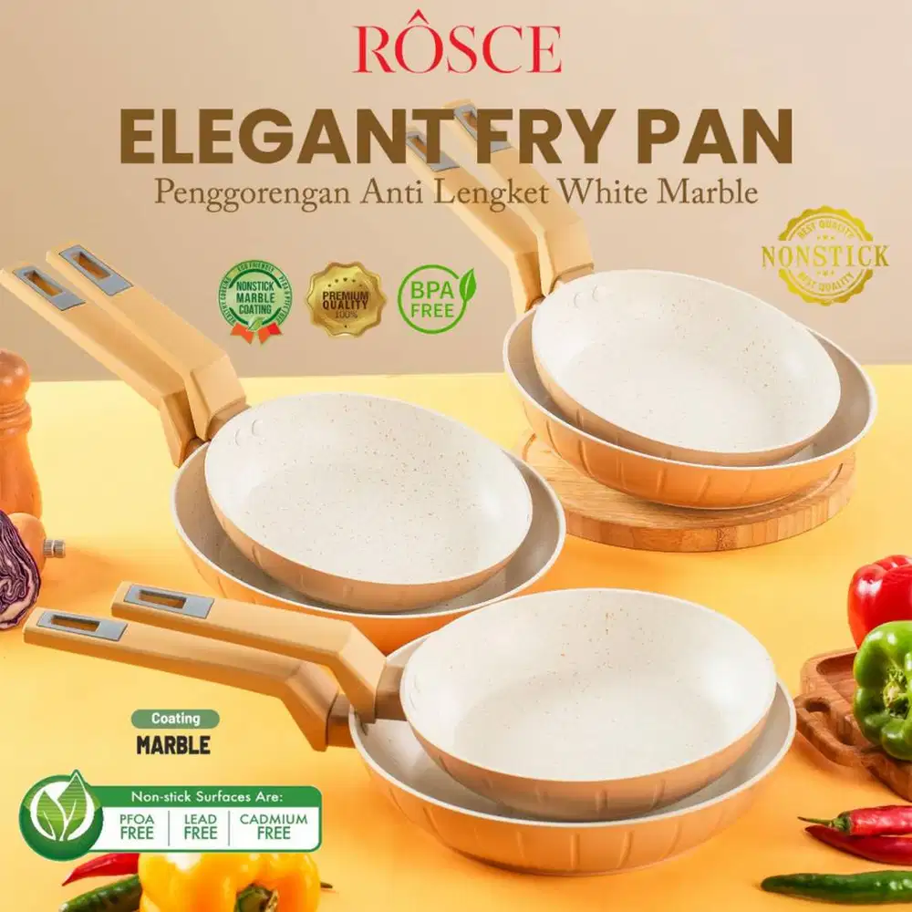 ROSCE PANCI FRY PAN Elegant penggorengan marble coating anti lengket