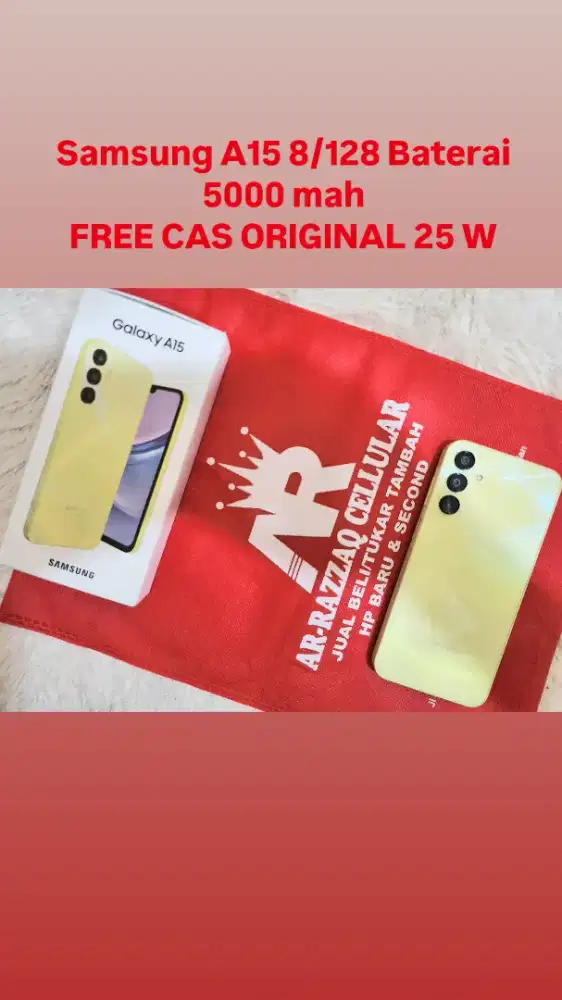 Samsung A15 8/128 Baterai 5000 mah
FREE CAS ORIGINAL 25 W