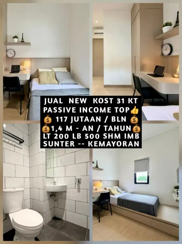 JUAL KOS KOST KOSAN KOSTAN BARU 31 KAMAR DI KAWASAN SUNTER KEMAYORAN