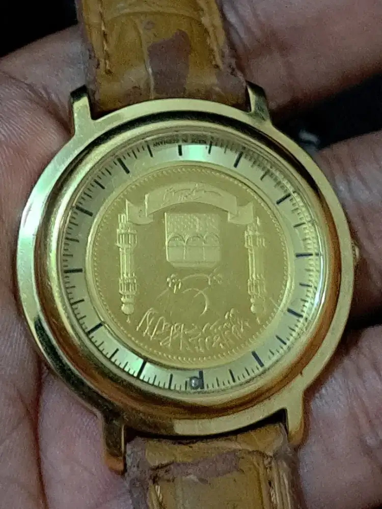 Jam tangan mewah bernard h mayer b.h.m gold plates coin