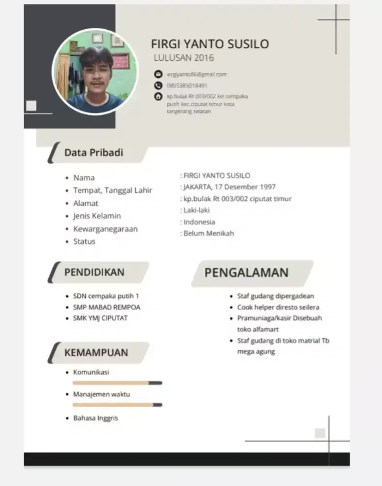 CARI PEKERJAAN APA SAJA