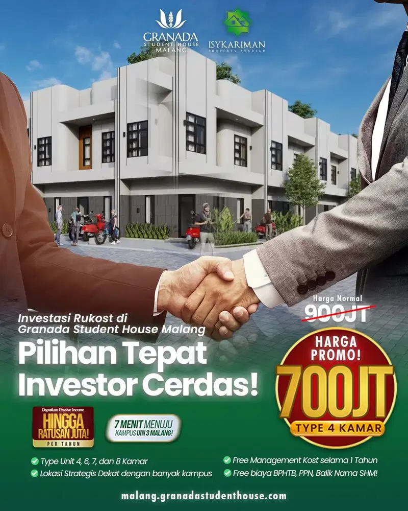 Di jual rumah kost dekat dekat dengan uin umm unisma dinoyo batu