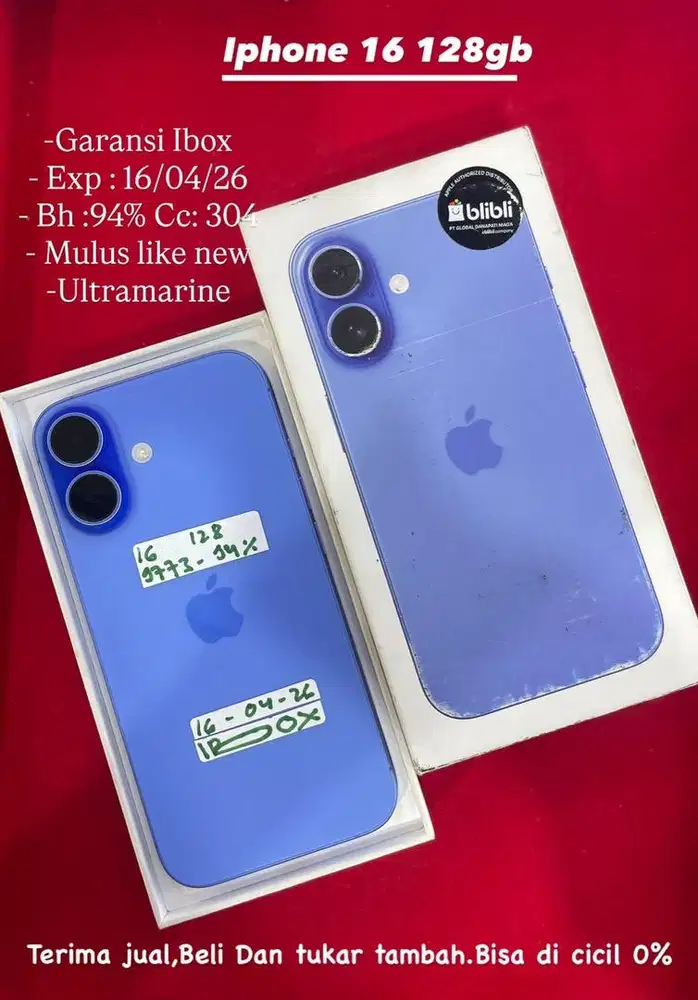 Iphone 16 128gb ex ibox bisa di cicil 0%