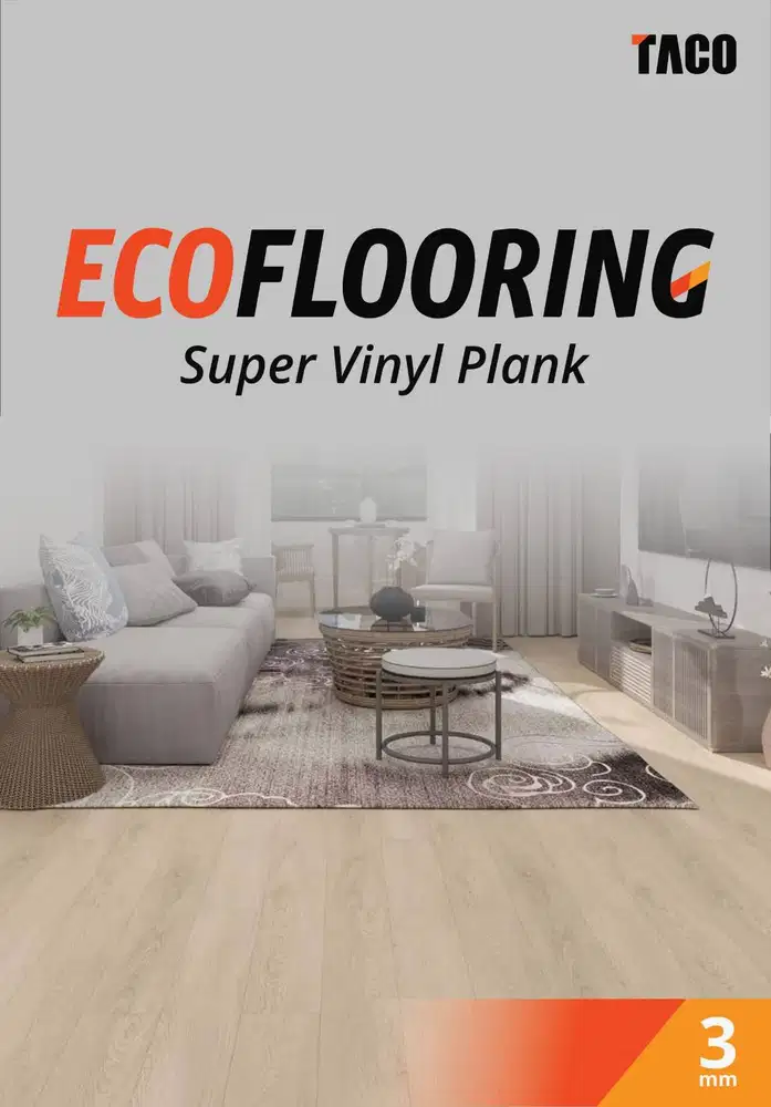 Vinyl Eco | Lantai Vinyl Taco 3mm Harga Murah Cover Area 3,34m2