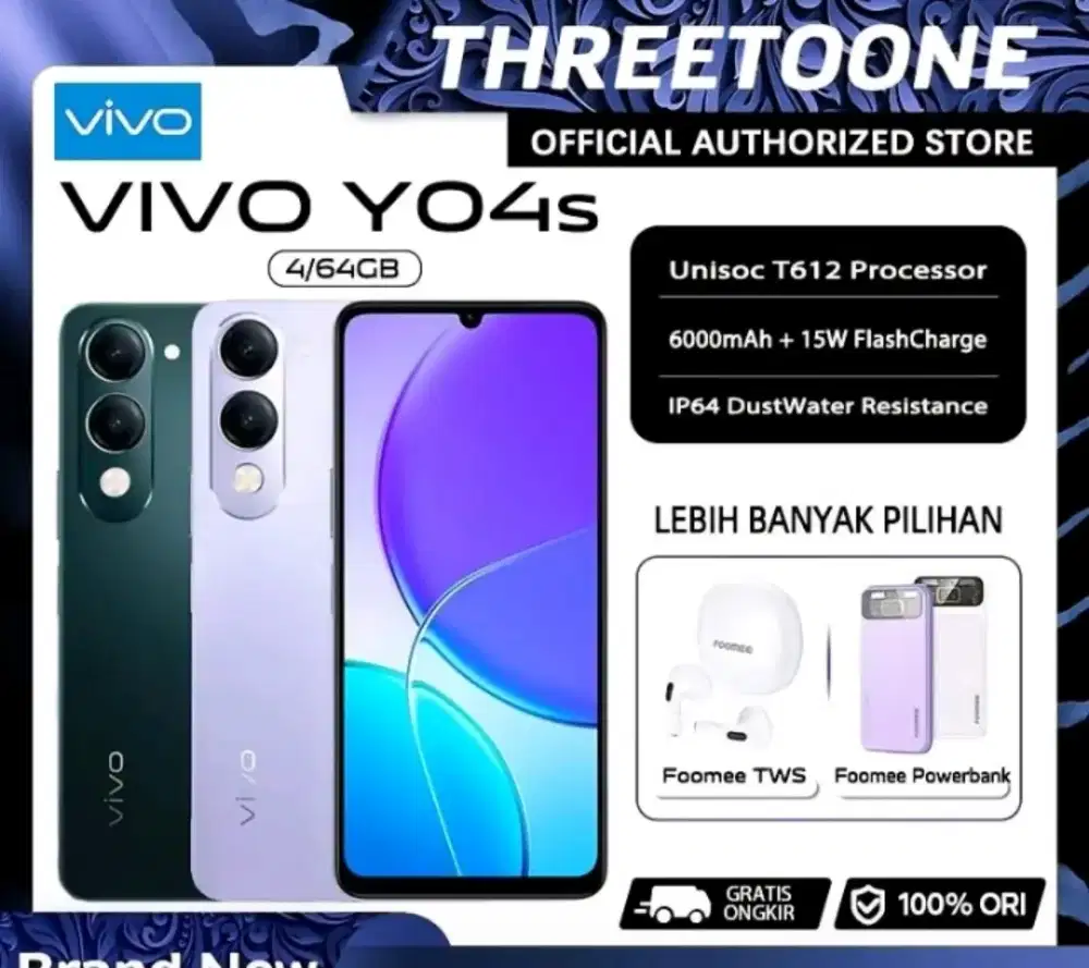 Jual HP vivo y04s baru segel
