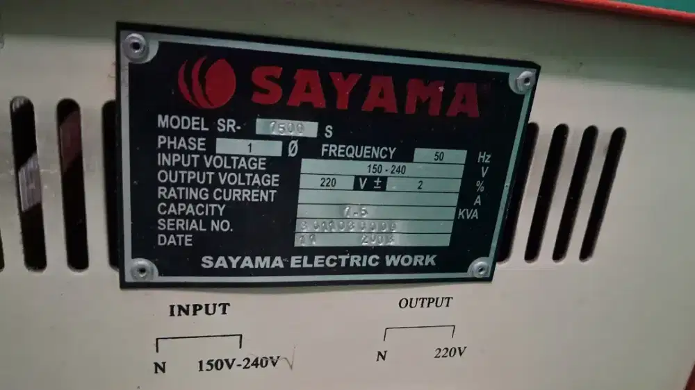 Stabilizer Listrik 7500 Va