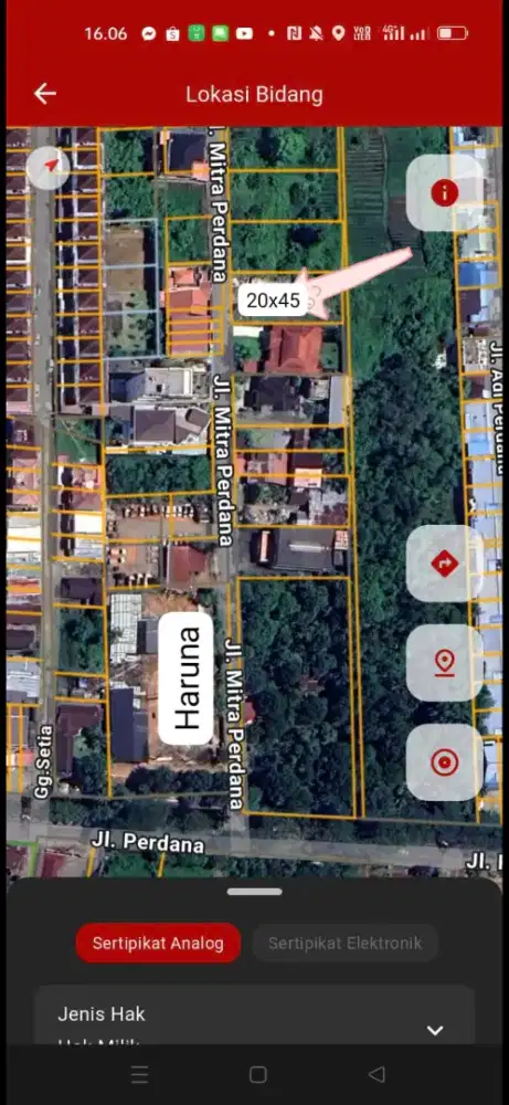 Tanah sewa pinggir jalan mitra perdana karya baru pontianak