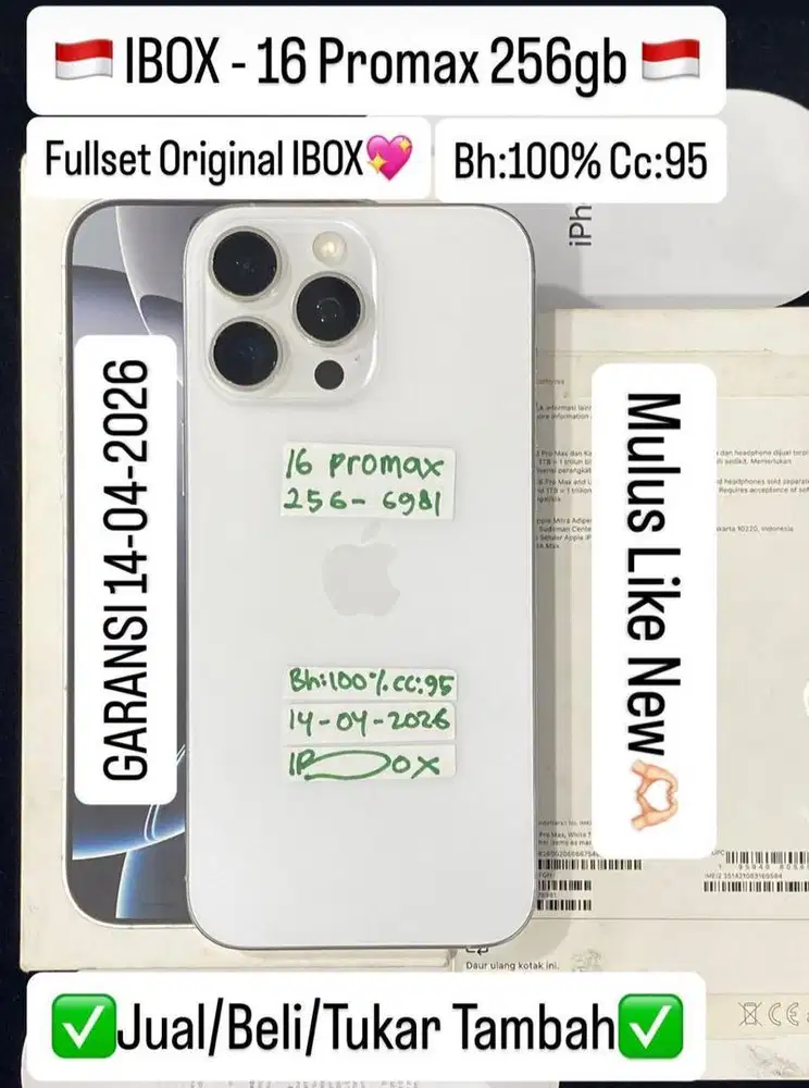 Iphone 16 Promax 256 Silver IBOX GARANSI